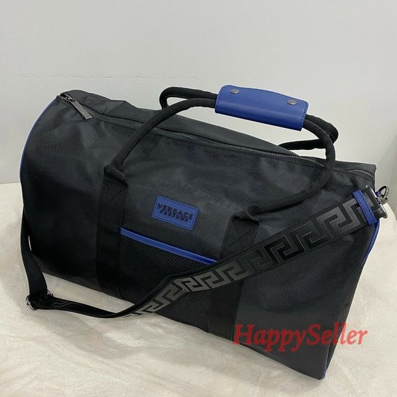 Versace Duffel Bag Weekender Travel Bag Luggage Gym Holdall Black Authentic - Picture 5 of 9